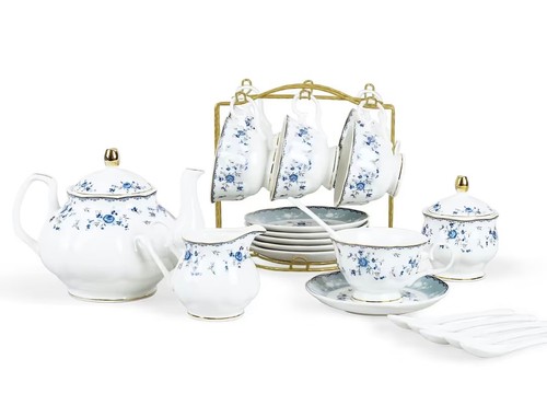 Porcelain tea set pieces - porcelain,