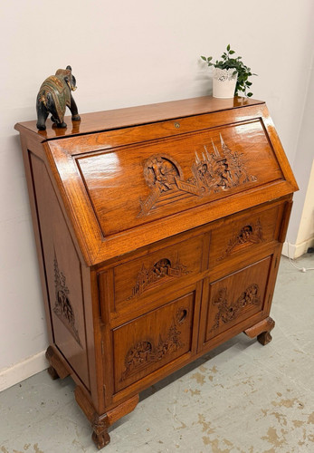 Vintage carved oak - carved, oriental