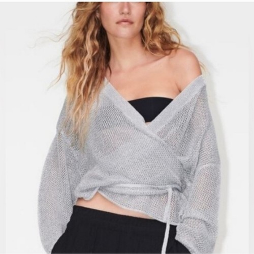Zara wrap open knit cardigan - zara,