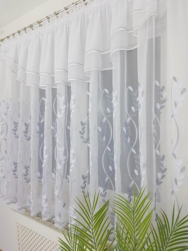 White voile curtain grey - voile,