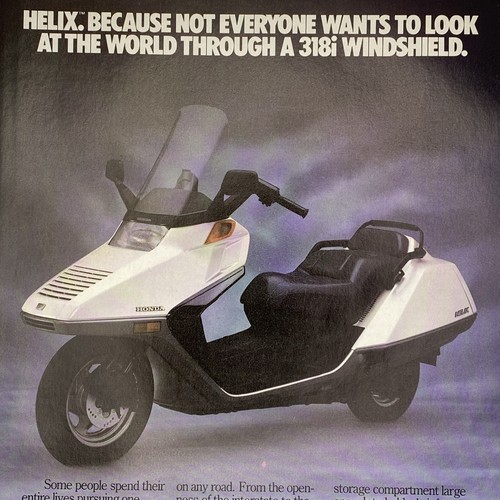 1986 honda helix print - print, ad