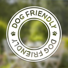 2 x Round Dog Friendly Sticker