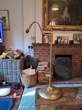 VINTAGE FRENCH ? BRASS STUDENT DESK LAMP BASE LIGHT FOR RESTORATION 80CM TALL