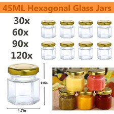 45ml hexagon glass jars spice - hexagon,