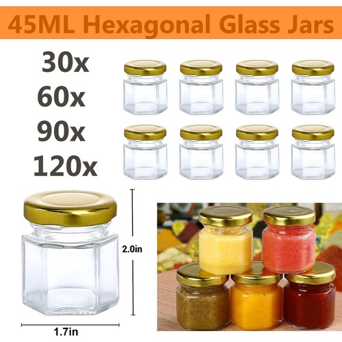 45ml hexagon glass jars spice - 45ml,