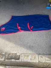 Amigo 7ft Stable Sheet Horse Rug Blue Red Trim Lightweight New No Bag