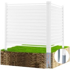 VEVOR 48" W x 48" H Vinyl Privacy Fence Panels Air Conditioner Fence Louvered