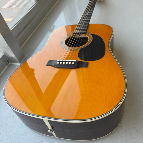 Sunset yellow wooden guitar - sunset,
