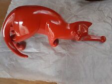Vintage Royal Dux Stretching Cat Figurine 
