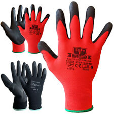 24 PAIRS NEW PU COATED SAFETY WORK GLOVES GARDEN GRIP MENS BUILDERS GARDENING