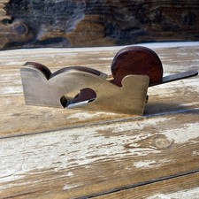 Vintage brass Shoulder Rabbet infill Unknown Maker woodworking workshop