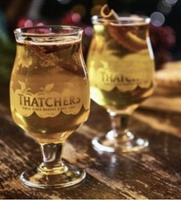 1 Thatchers Cider One Half Pint 10oz Apple Goblet Stemmed Glass Brand New 