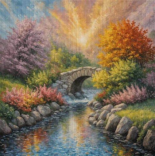 Stone bridge printed cross - printed,