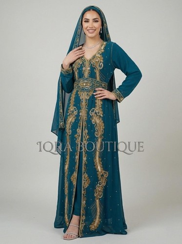 Majestic teal blue moroccan - blue,