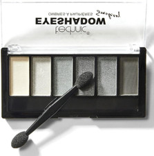 TECHNIC Eyeshadow Smokey Eye Look BLACK GREY SILVER WHITE 6 Shade Shimmer