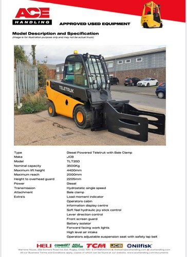 Jcb tlt35d teletruk with - teletruk, 3.5t