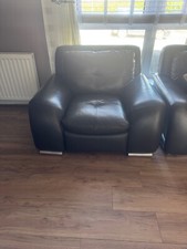 brown leather corner suite and