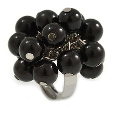 Black Faux Pearl Bead Cluster