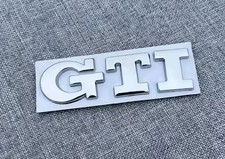 GTi Badge Emblem Silver Chrome