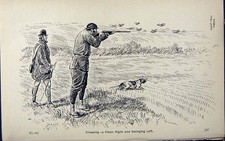 Old Print Ref.829 1889 Art Shooting Charles Lancaster Hunting Sport Birds
