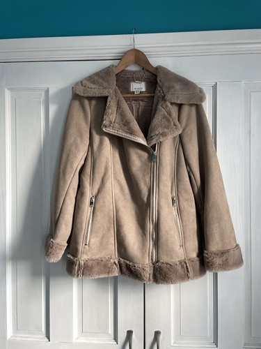 Nines beige faux shearling - beige,