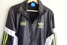 Adidas Chile 62’ Tracksuit jacket M Black Yellow trefoil wetlook shiny 2013 VGC