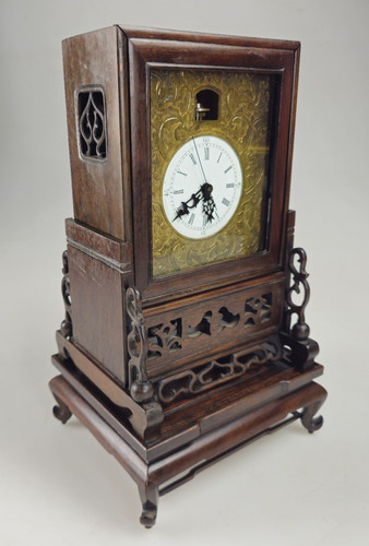 Rosewood chinese bracket clock - rosewood,