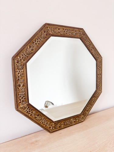 Vintage octagonal brass wall - octagonal,
