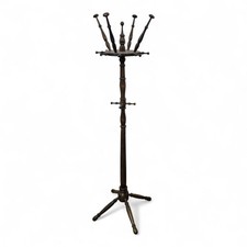 Vintage turned wooden spindle multi branch hall stand - coat stand - hat stand