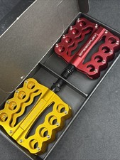 GOLD & RED! Speedplay Brass Knuckles Flat Platform Pedals MTB Mountain Bike DH