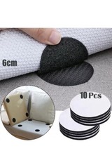 10x Round Anti Slip Grippers Self Adhesive Grip Sticker Tapes for Rug Mat Carpet