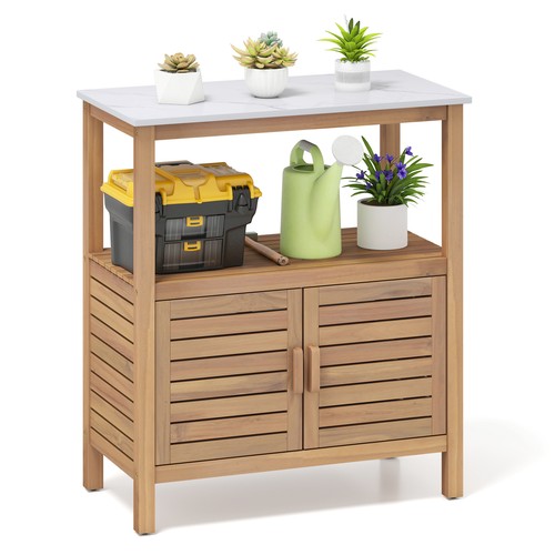 Outdoor potting bench acacia - bench,