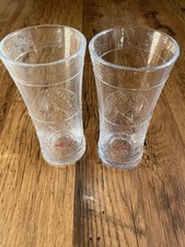 Smirnoff Chunky Glass Heavy Base Rare Embossed Pair of Glasses