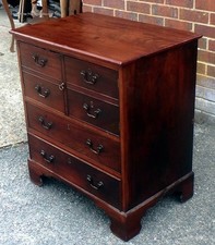 George III antique Chippendale period Cuban mahogany bachelors chest cabinet