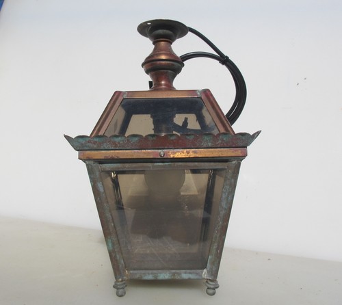 Vintage copper lantern - vintage, lamp