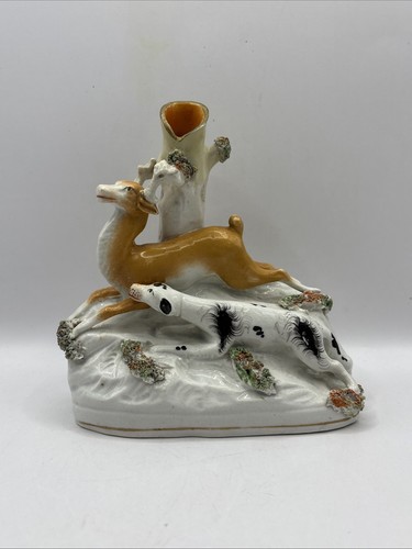 Deer spill vase staffordshire - vase,