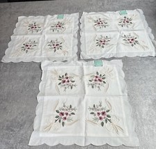 3x Vintage crochet cushion covers Embroidered
