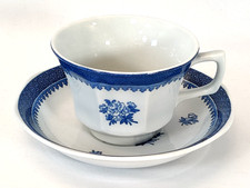 Wedgwood Springfield Cup and Saucer Blue and White Floral Georgetown Collection