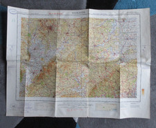 ORIG WW2 OS LINEN WAR MAP