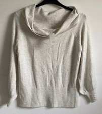 RIVER ISLAND JUMPER SIZE MEDIUM CREAM COLOUR SOFT WARM WOOL BLEND COWL NECK *NEW