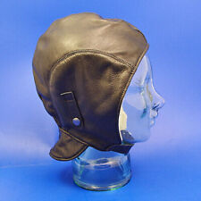 Leather motoring flying helmet