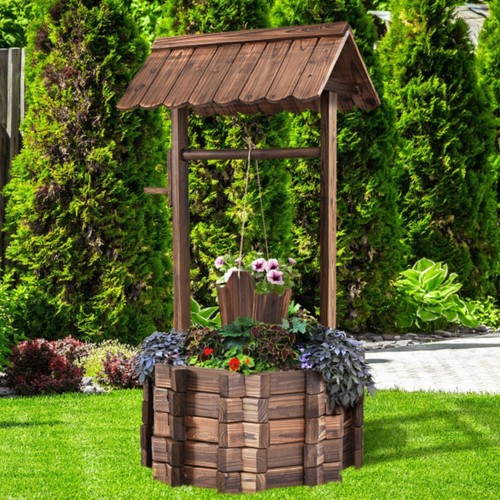Rustic wooden wishing well - wishing,