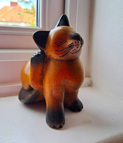 Brown black wooden - brown, cat