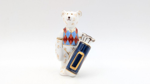 Royal crown derby golfer teddy - crown,