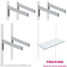 CHROME GLASS SHELF BRACKETS