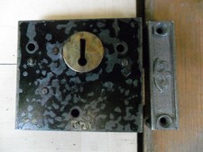 antique door rim lock & keep