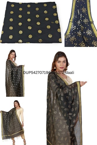 Black dupatta indian chunni - black,