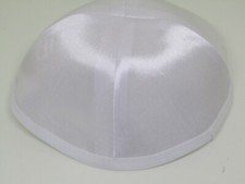 Elegant White Satin Kippah