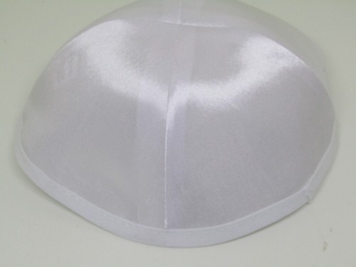 Elegant white satin kippah - elegant,