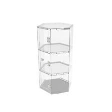 Clear Cabinet Plexiglass Acrylic Spin Display Showcase Jewewlry, Collectible